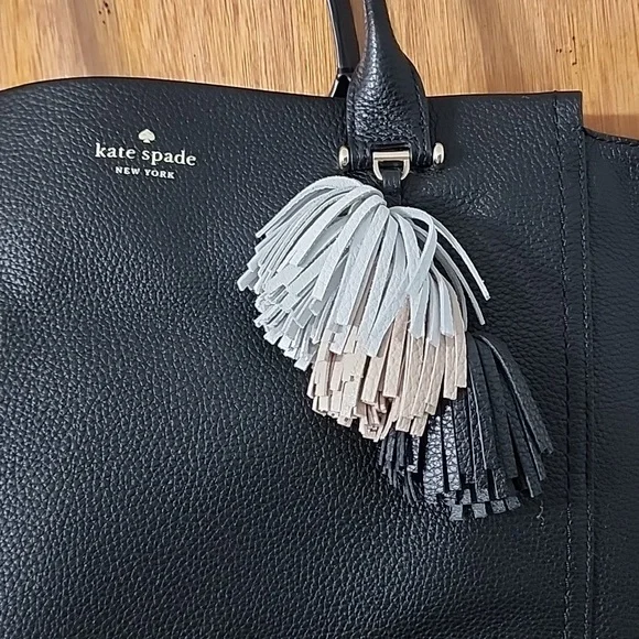Kate Spade Designer Tote - Black w/ Tassels - Picture 2 of 10